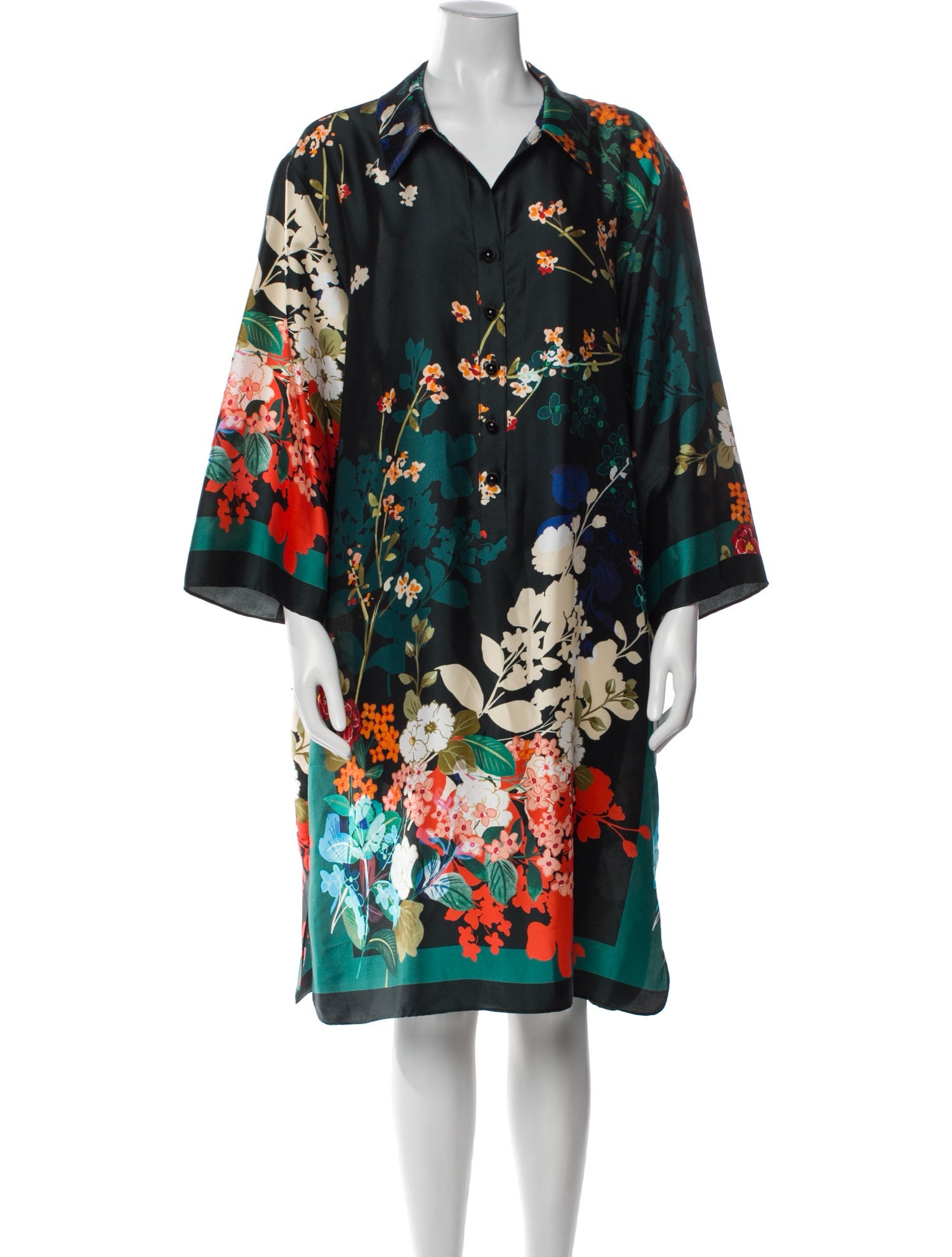 Teri Jon by Rickie Freeman Floral Print Midi Length Dress