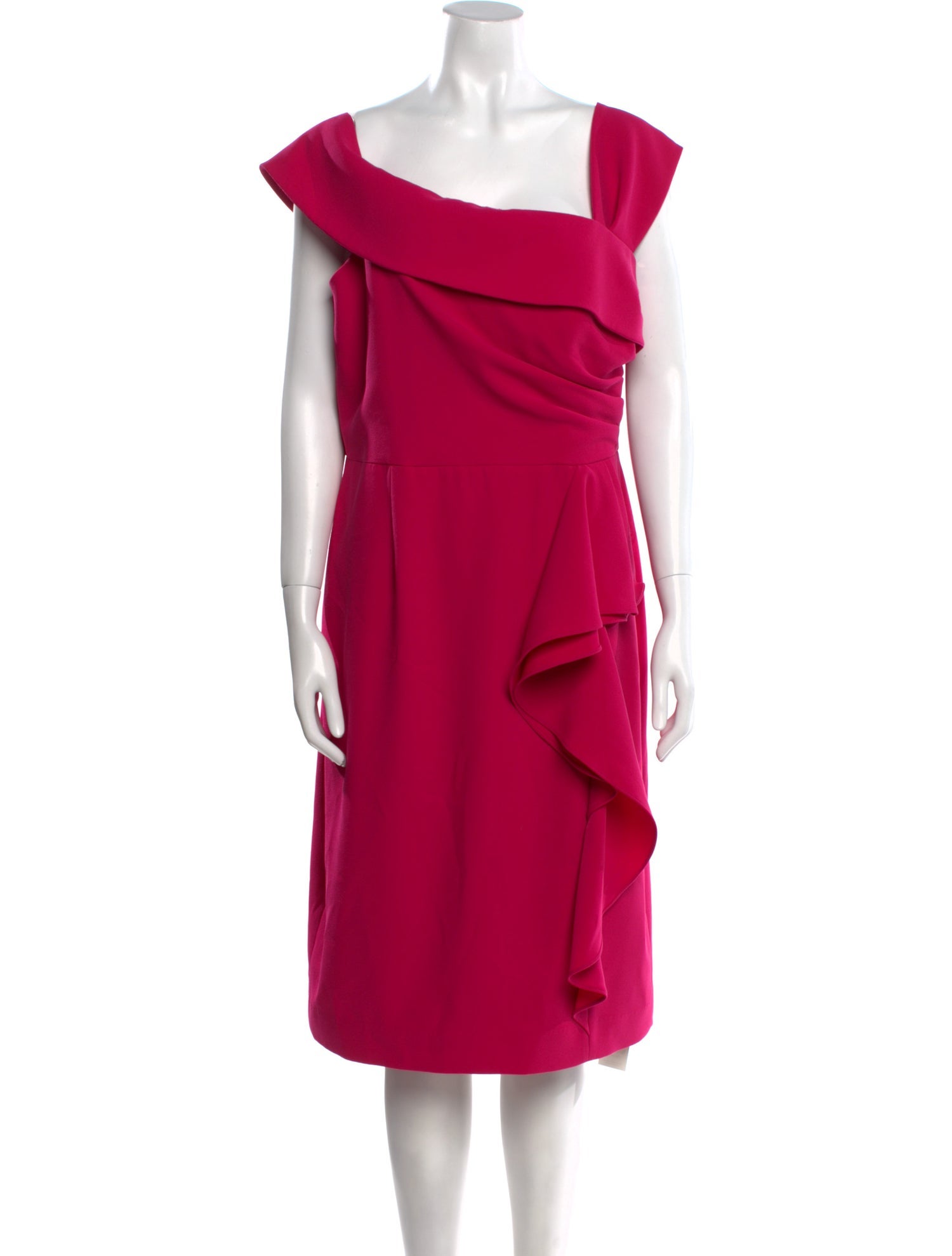 Teri Jon by Rickie Freeman Asymmetrical Midi Length Dress