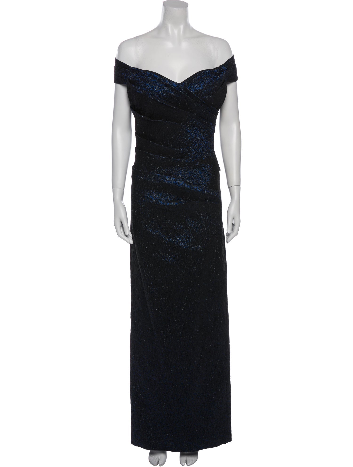 Teri Jon by Rickie Freeman Off-The-Shoulder Long Dress