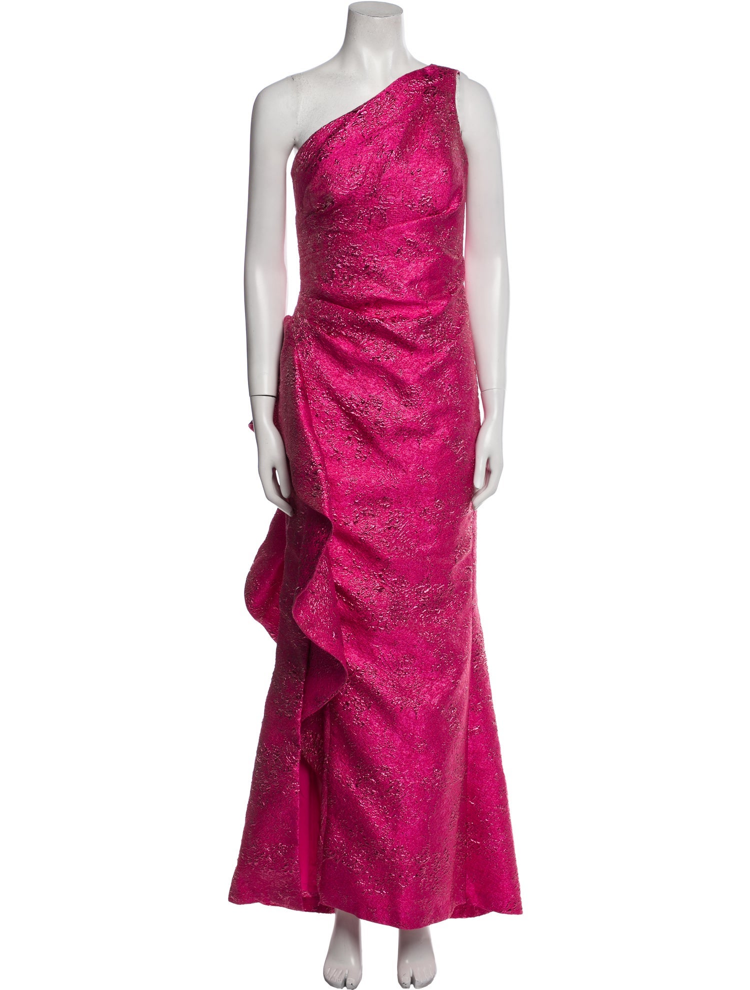 Teri Jon by Rickie Freeman One-Shoulder Long Dress