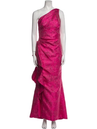 Teri Jon by Rickie Freeman One-Shoulder Long Dress