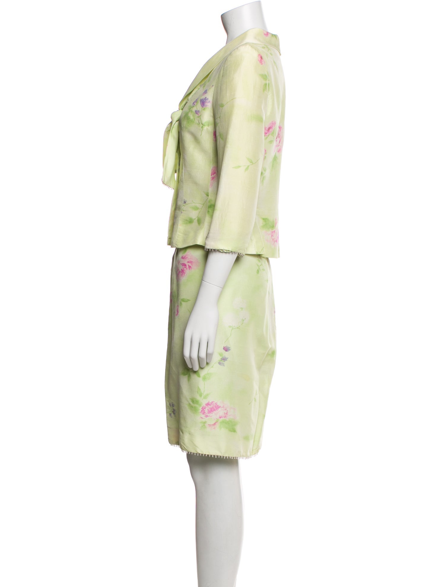 Teri Jon by Rickie Freeman Floral Print Skirt Suit