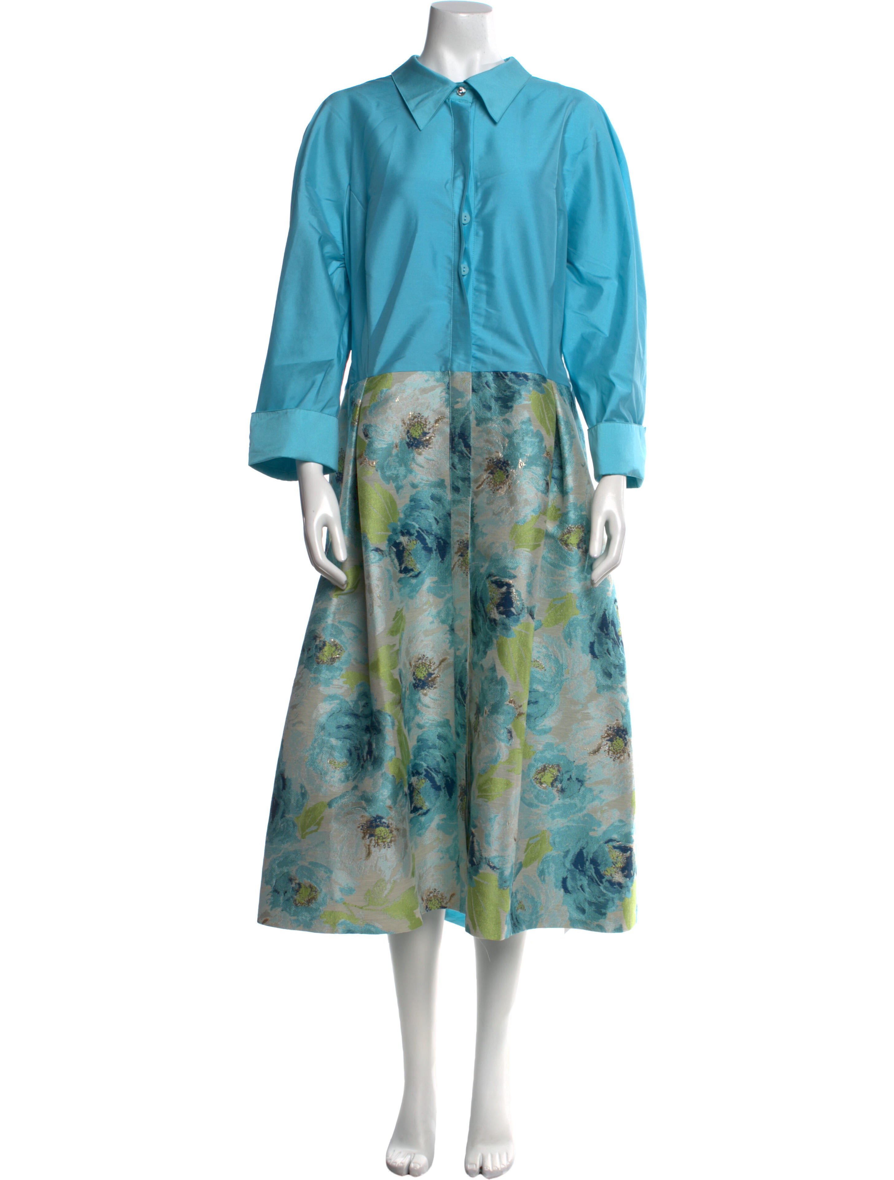 Teri Jon by Rickie Freeman Floral Print Long Dress w/ Tags