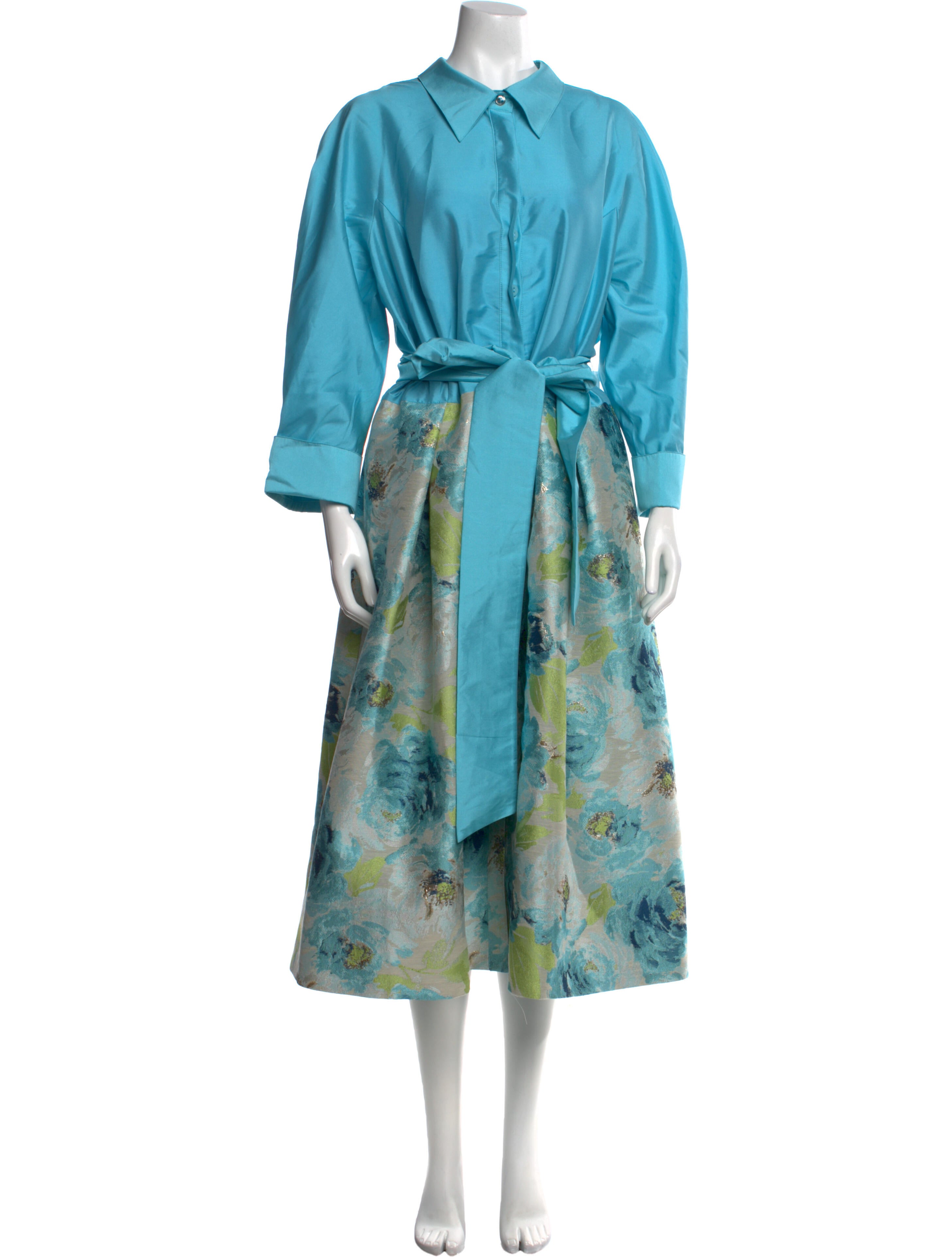 Teri Jon by Rickie Freeman Floral Print Long Dress w/ Tags