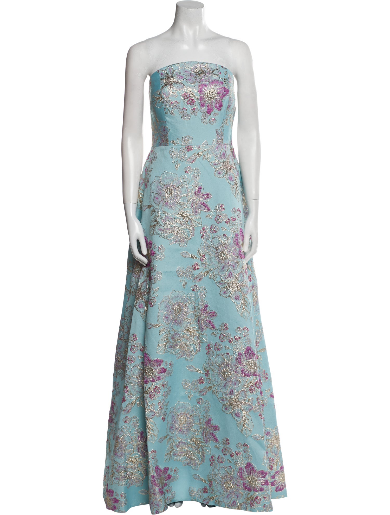 Teri Jon by Rickie Freeman Floral Print Long Dress w/ Tags