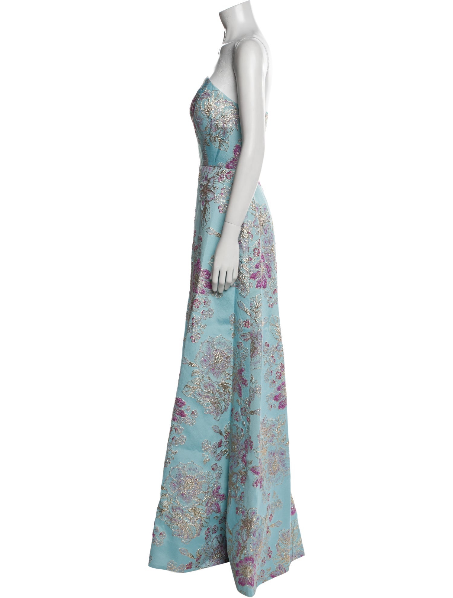 Teri Jon by Rickie Freeman Floral Print Long Dress w/ Tags