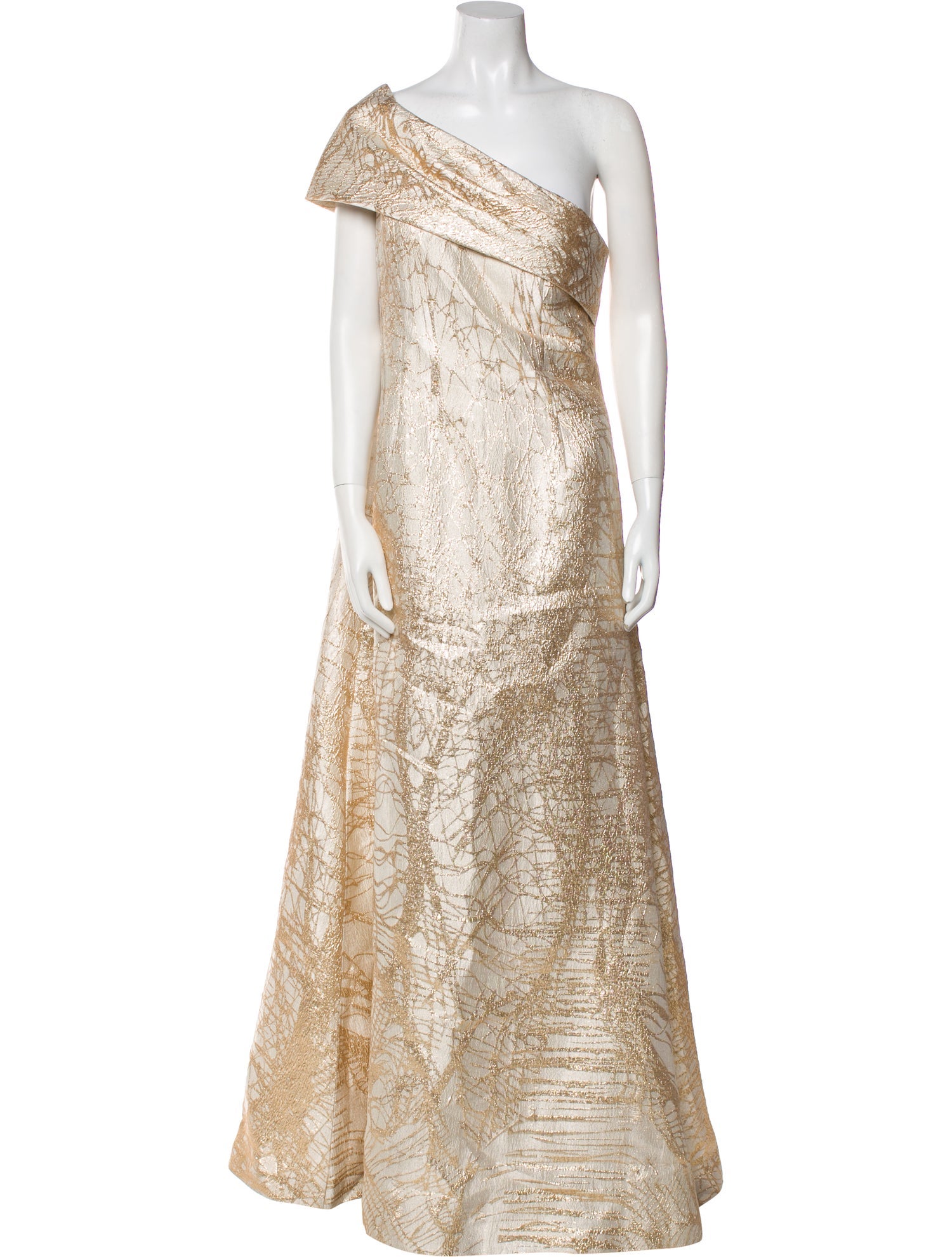 Teri Jon by Rickie Freeman One-Shoulder Long Dress