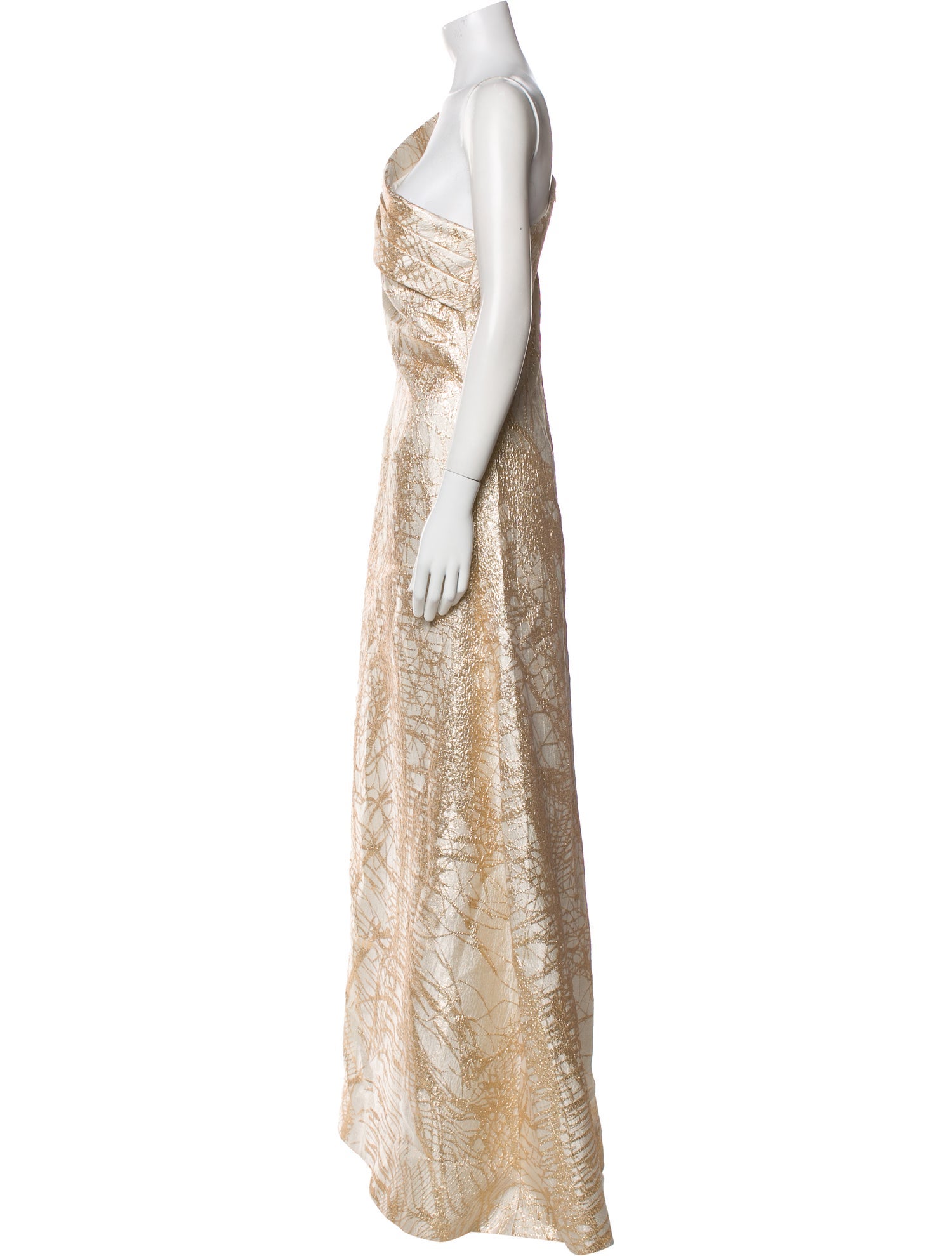 Teri Jon by Rickie Freeman One-Shoulder Long Dress