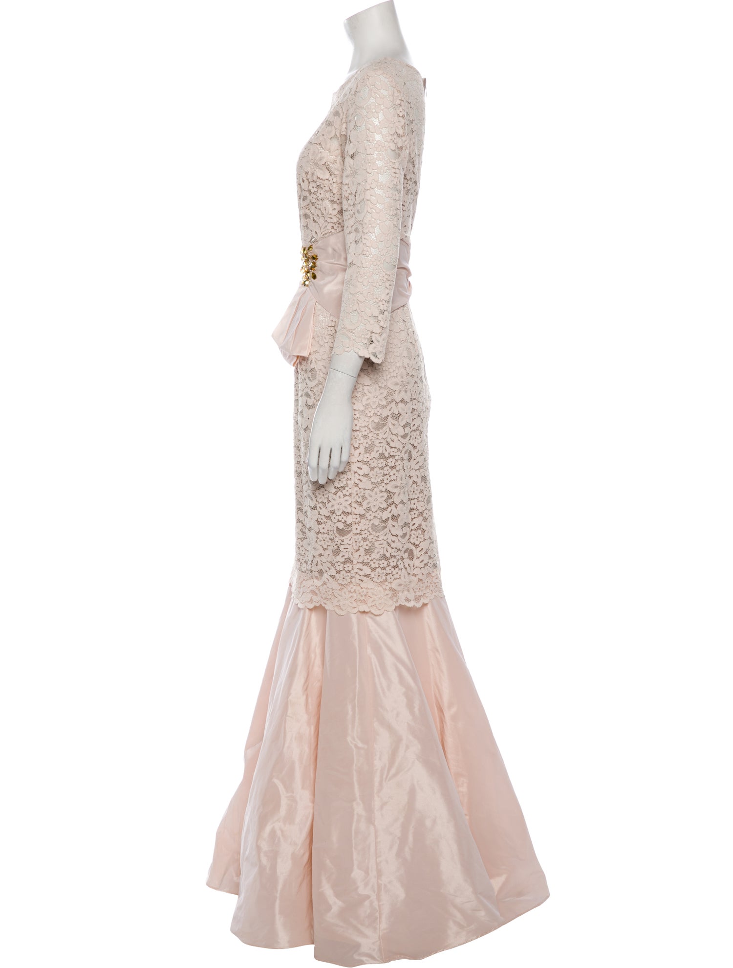 Teri Jon by Rickie Freeman Bateau Long Dress w/ Tags