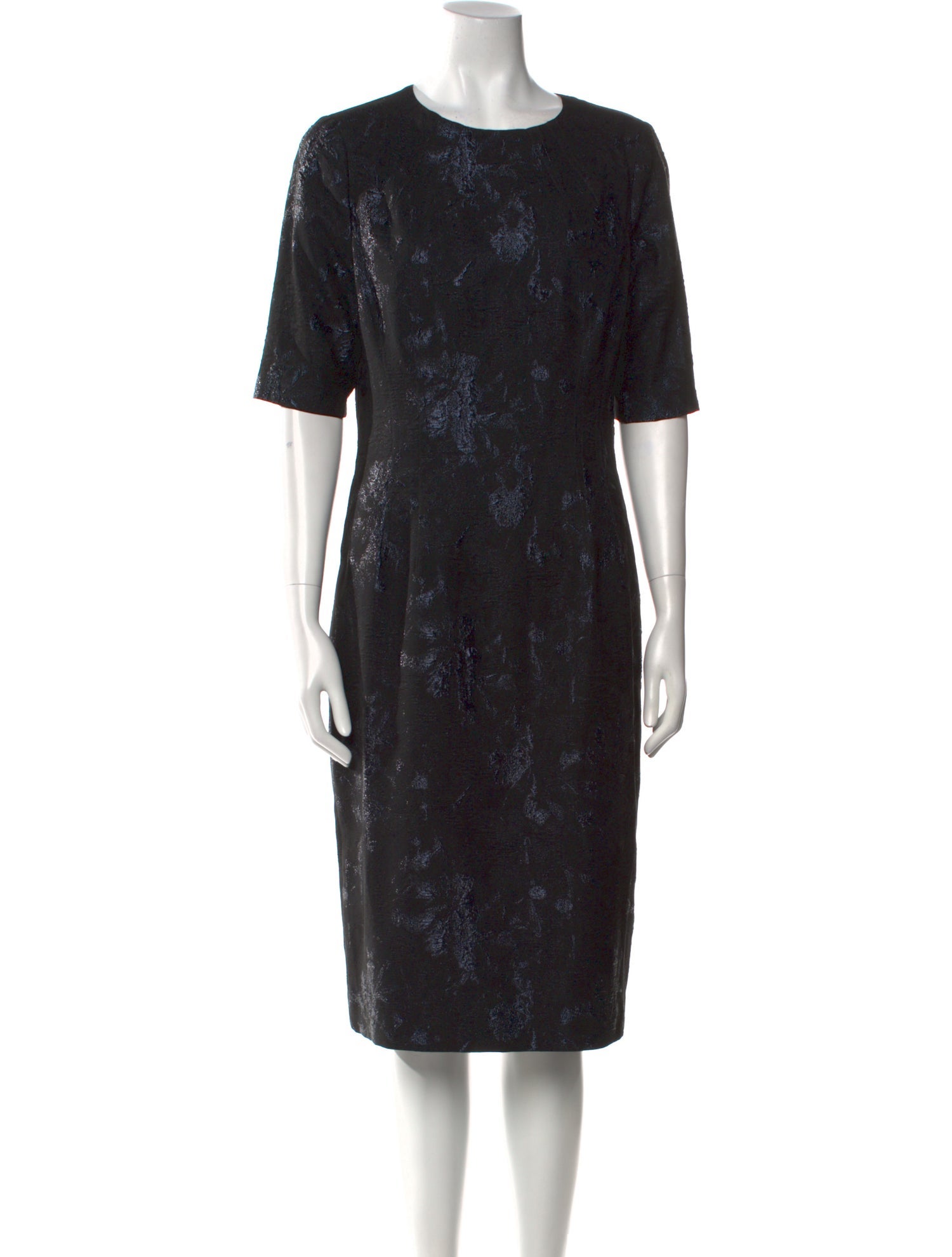 Teri Jon by Rickie Freeman Crew Neck Midi Length Dress