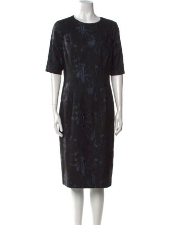 Teri Jon by Rickie Freeman Crew Neck Midi Length Dress