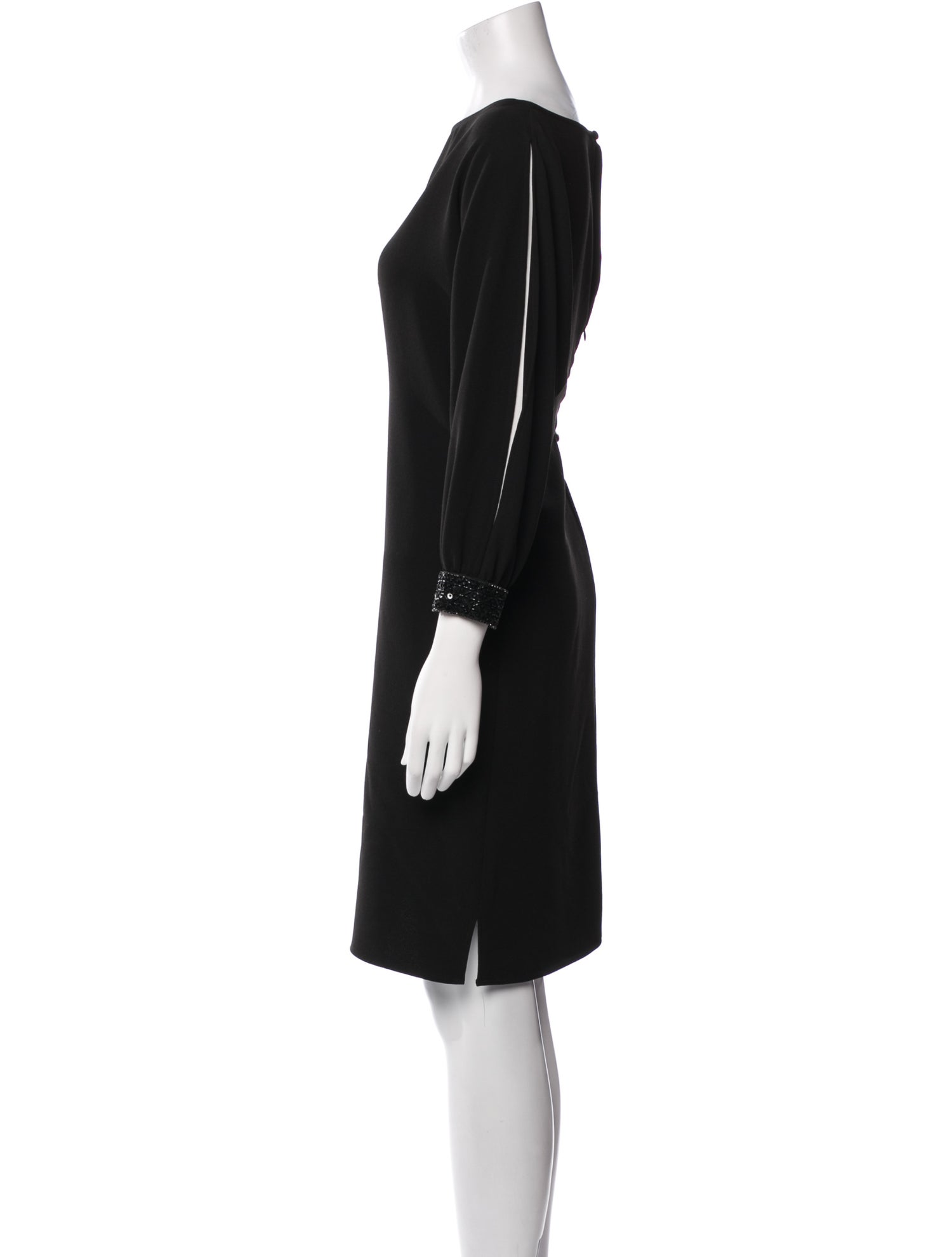 Teri Jon by Rickie Freeman Bateau Neckline Knee-Length Dress