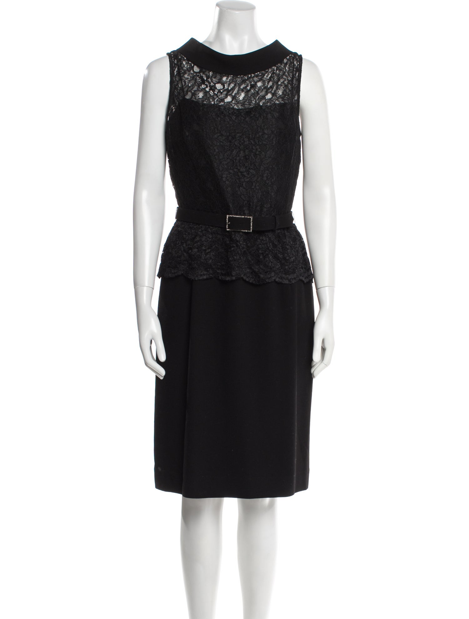 Teri Jon by Rickie Freeman Lace Pattern Knee-Length Dress