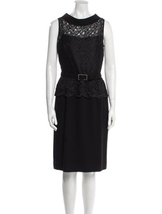 Teri Jon by Rickie Freeman Lace Pattern Knee-Length Dress