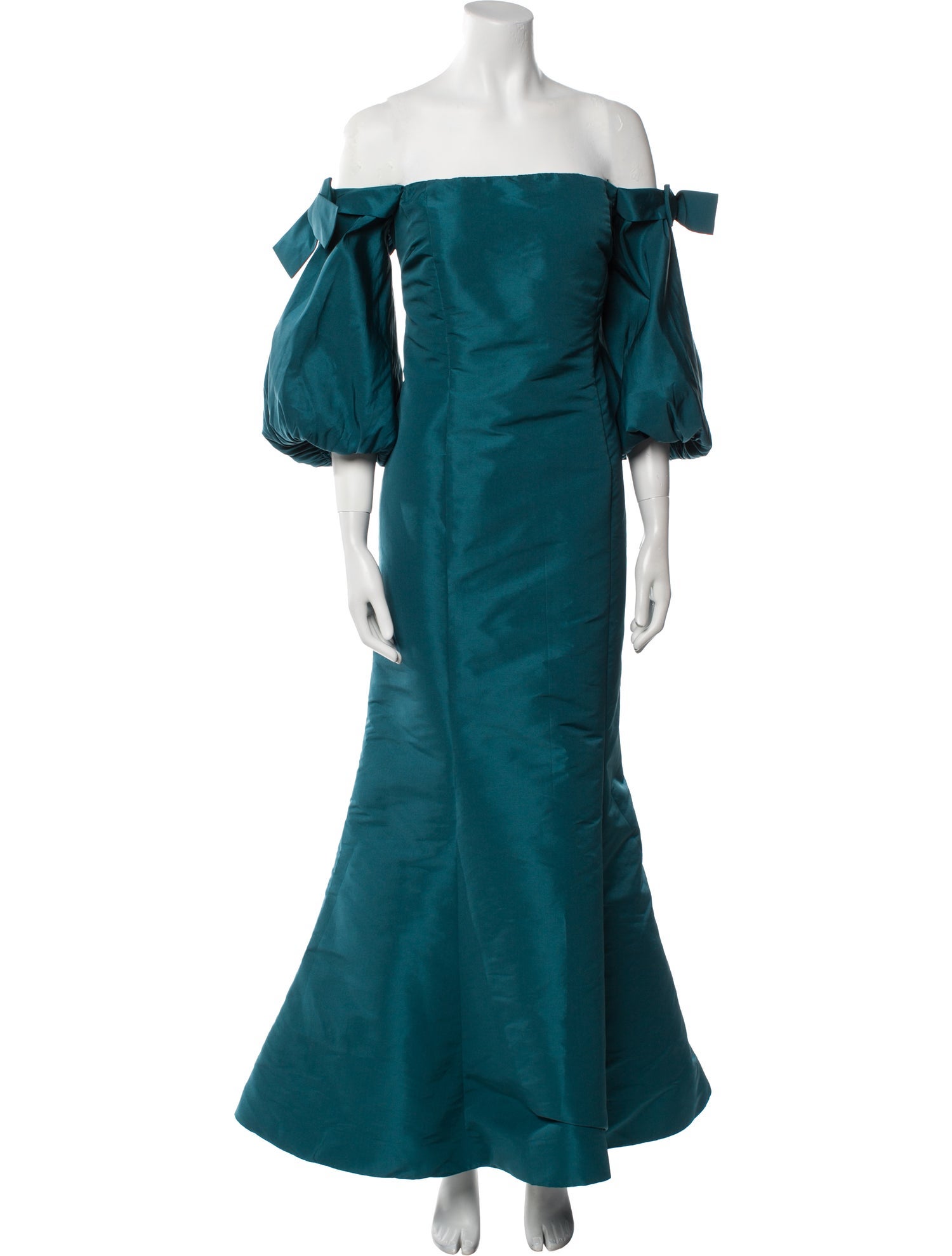 Teri Jon by Rickie Freeman Off-The-Shoulder Long Dress