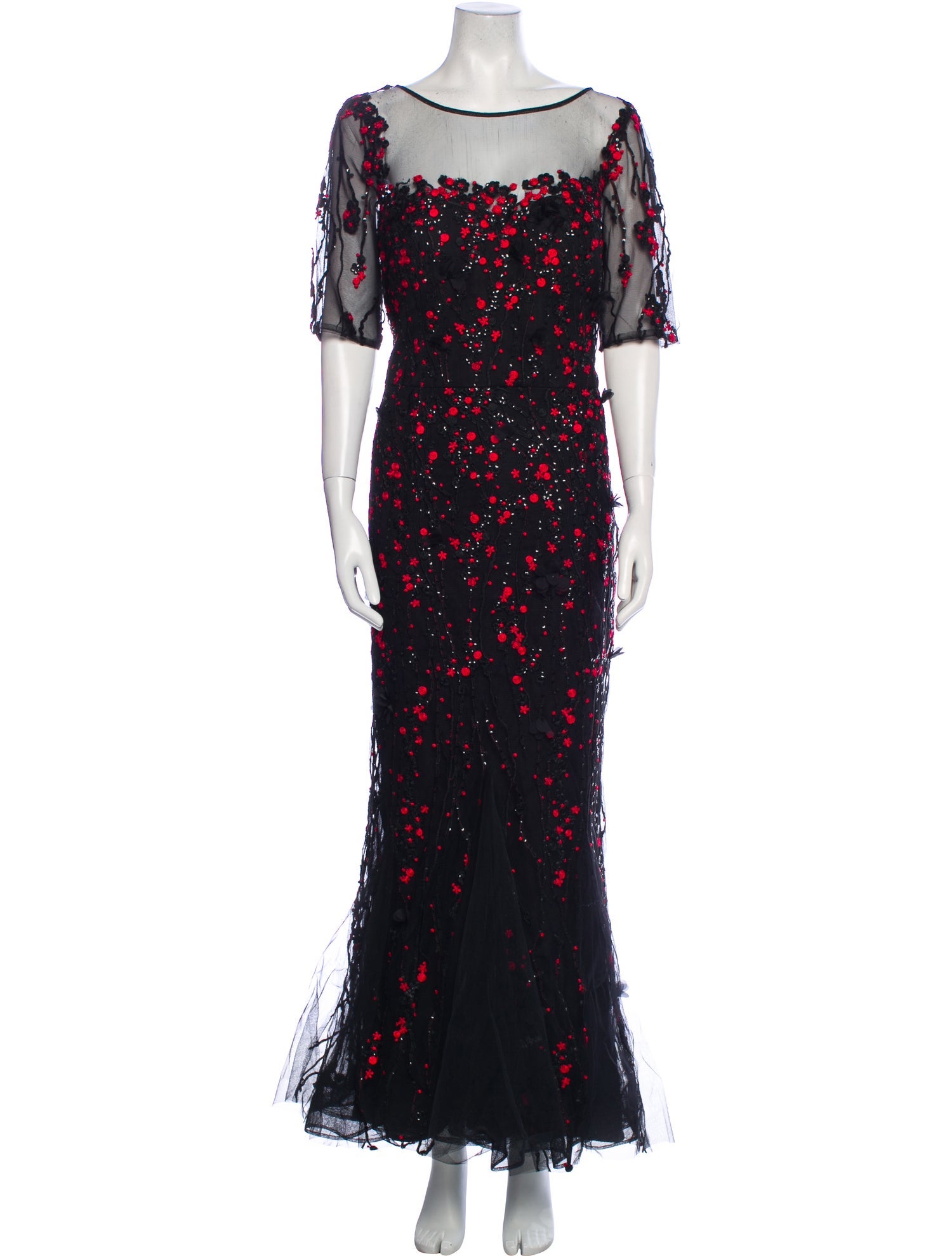 Teri Jon by Rickie Freeman Floral Print Long Dress