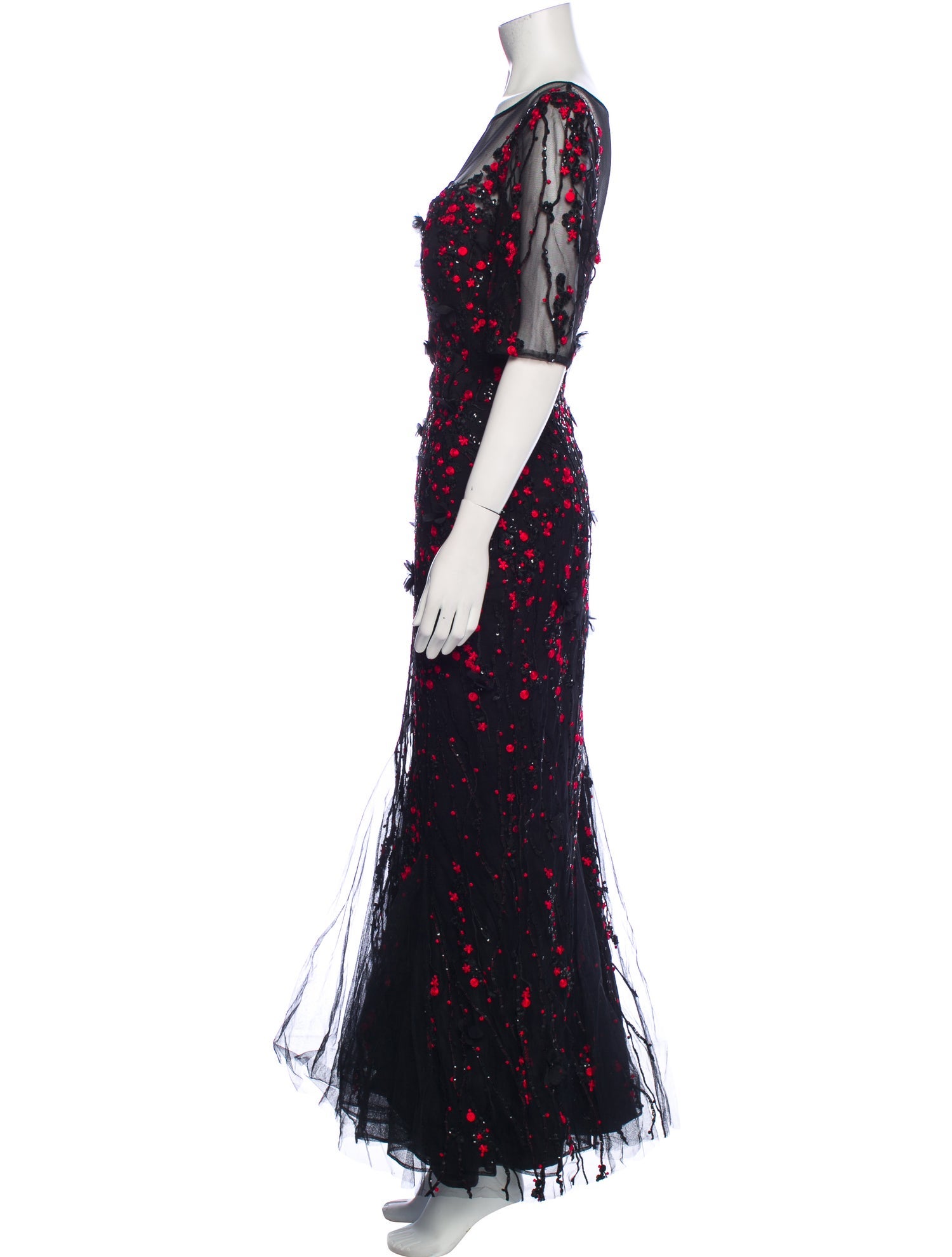 Teri Jon by Rickie Freeman Floral Print Long Dress