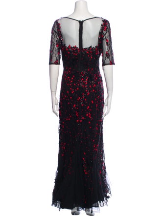 Teri Jon by Rickie Freeman Floral Print Long Dress