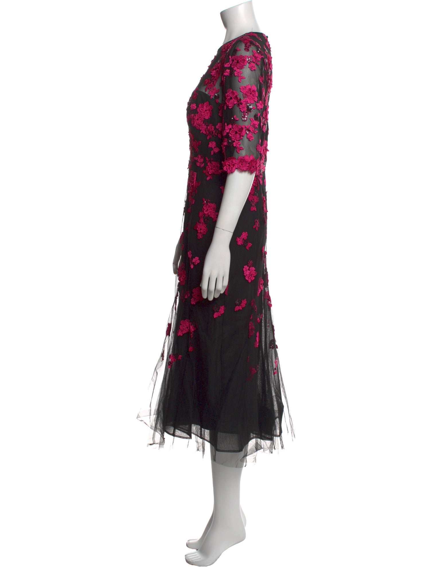 Teri Jon by Rickie Freeman Floral Print Midi Length Dress