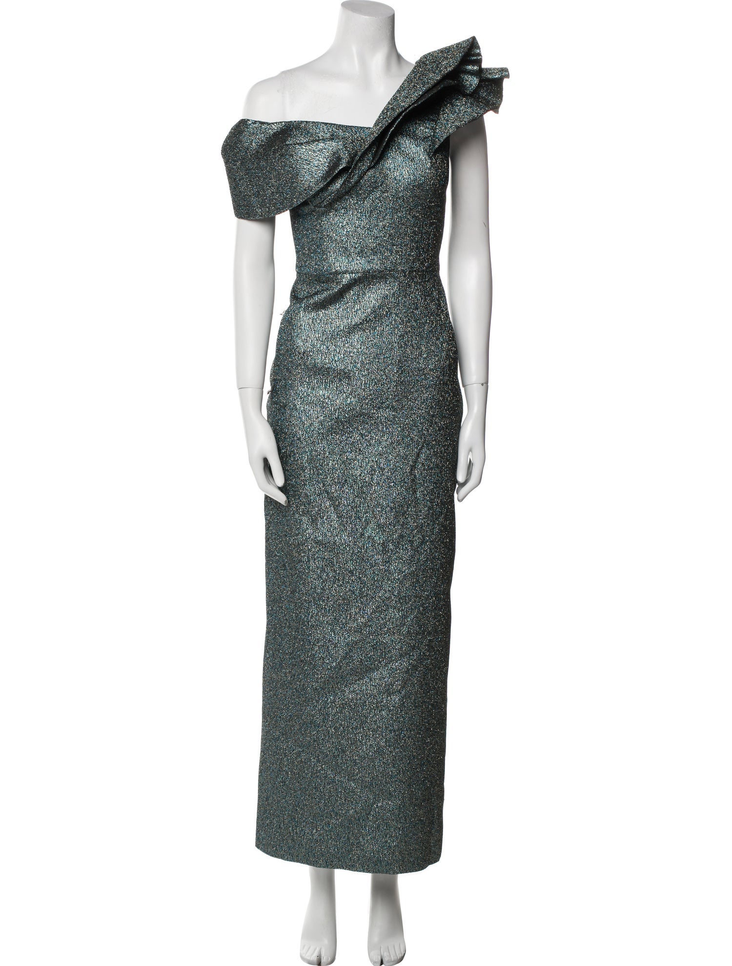 Teri Jon by Rickie Freeman One-Shoulder Long Dress