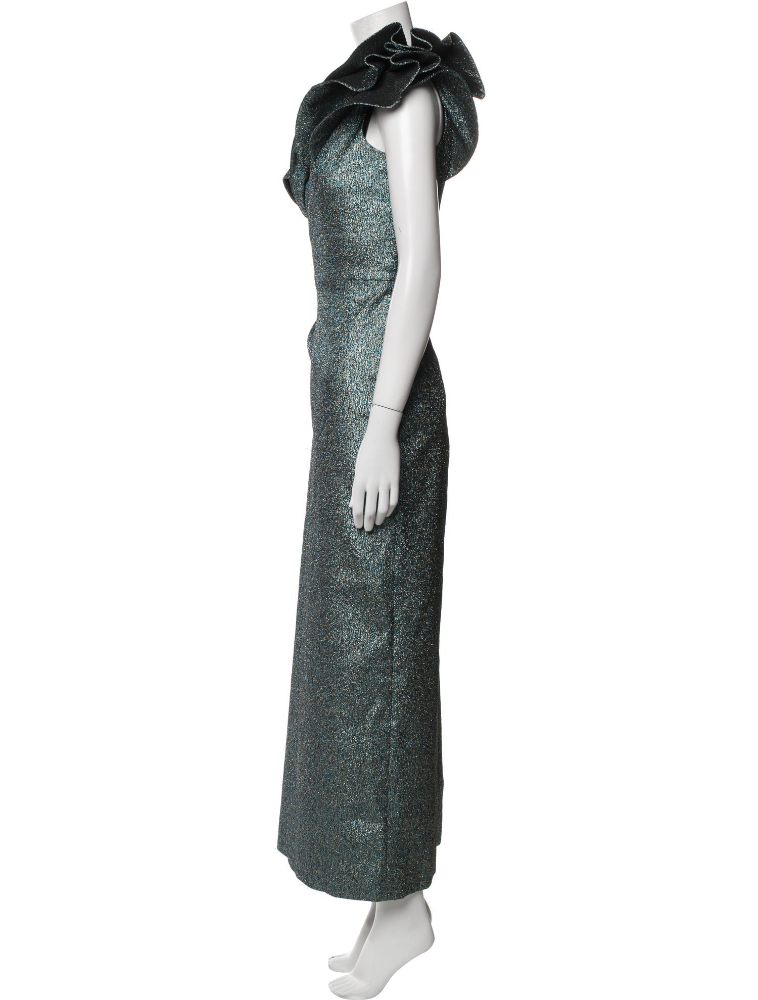 Teri Jon by Rickie Freeman One-Shoulder Long Dress