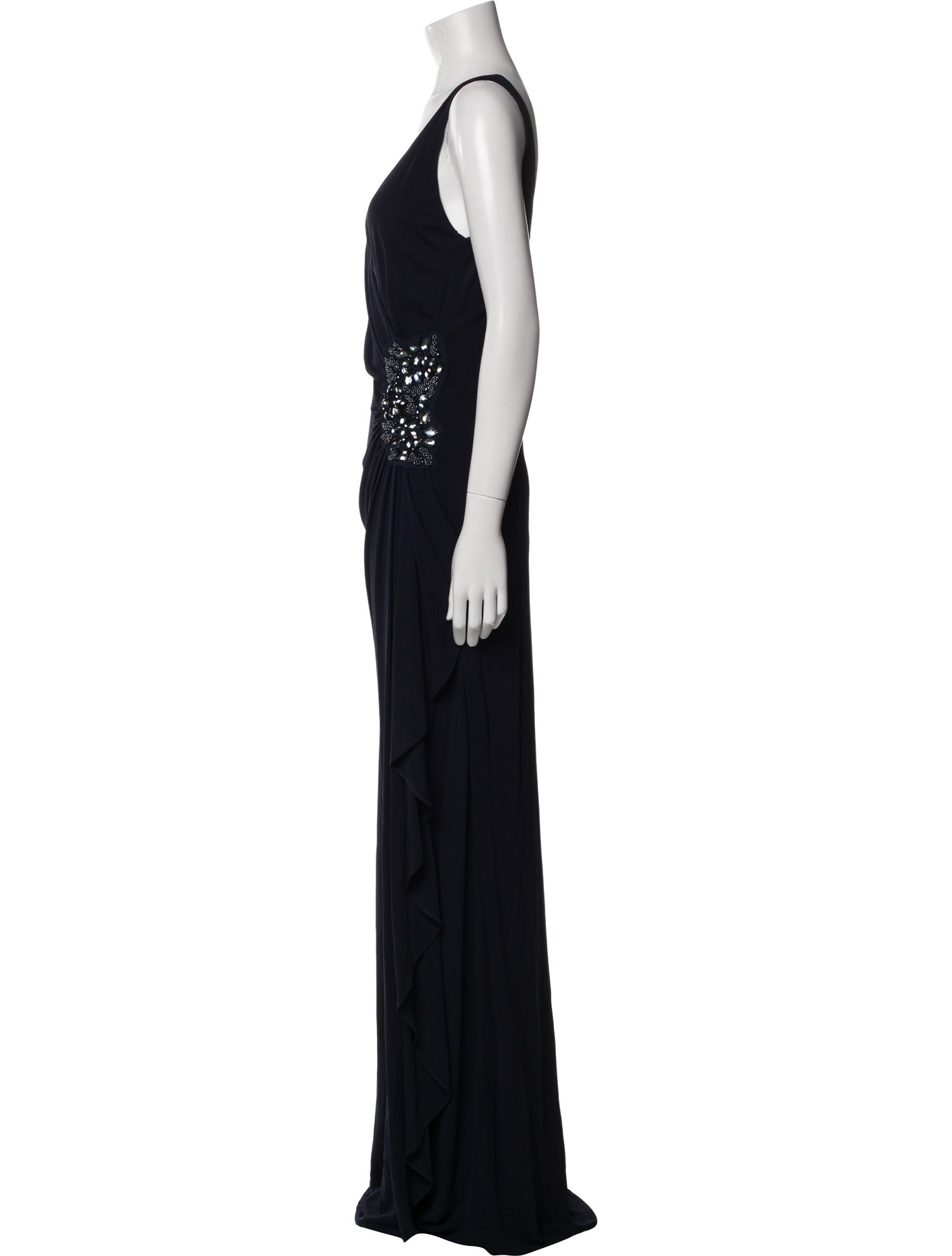 Teri Jon by Rickie Freeman V-Neck Long Dress