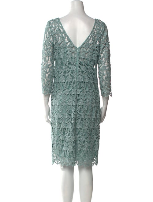 Teri Jon by Rickie Freeman Lace Pattern Knee-Length Dress