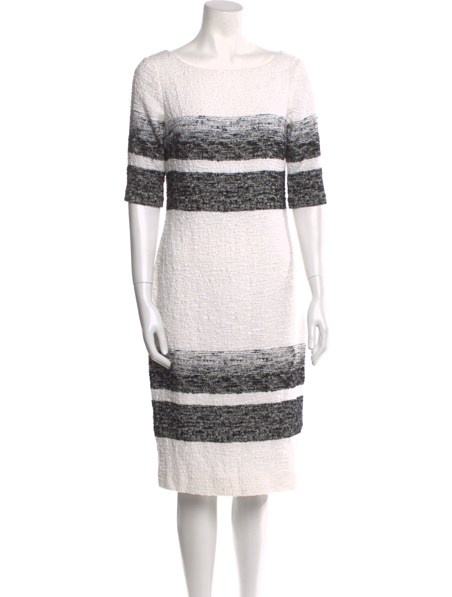 Teri Jon by Rickie Freeman Striped Midi Length Dress