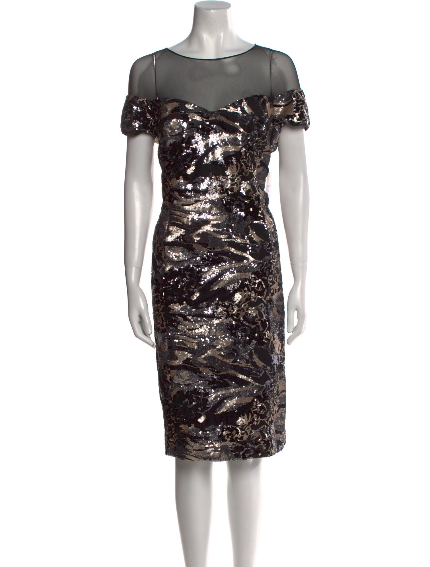 Teri Jon by Rickie Freeman Printed Knee-Length Dress w/ Tags