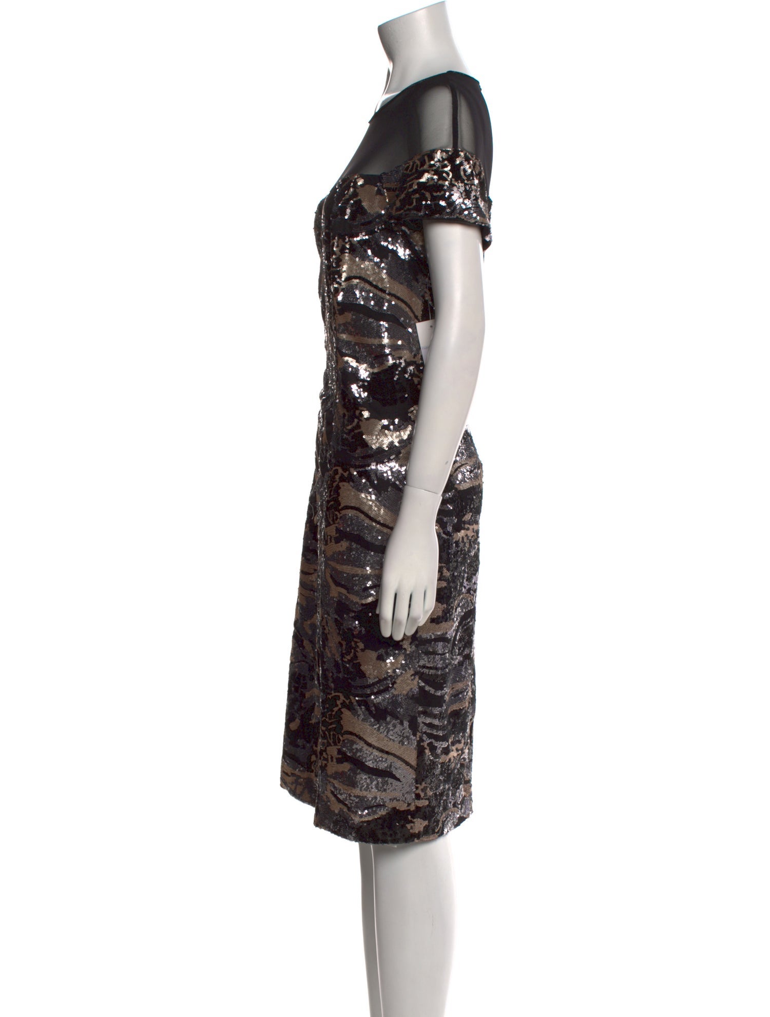 Teri Jon by Rickie Freeman Printed Knee-Length Dress w/ Tags