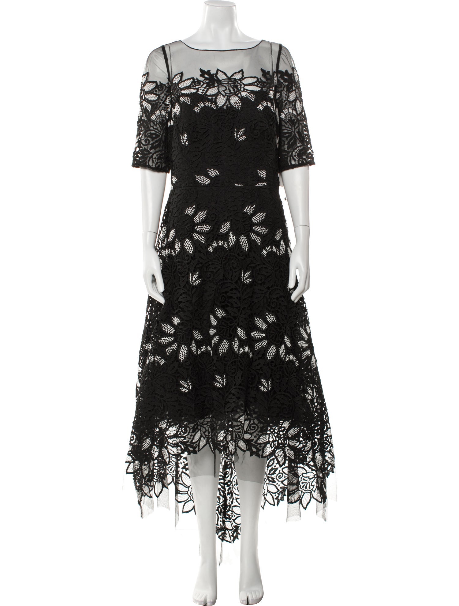 Teri Jon by Rickie Freeman Lace Pattern Long Dress w/ Tags