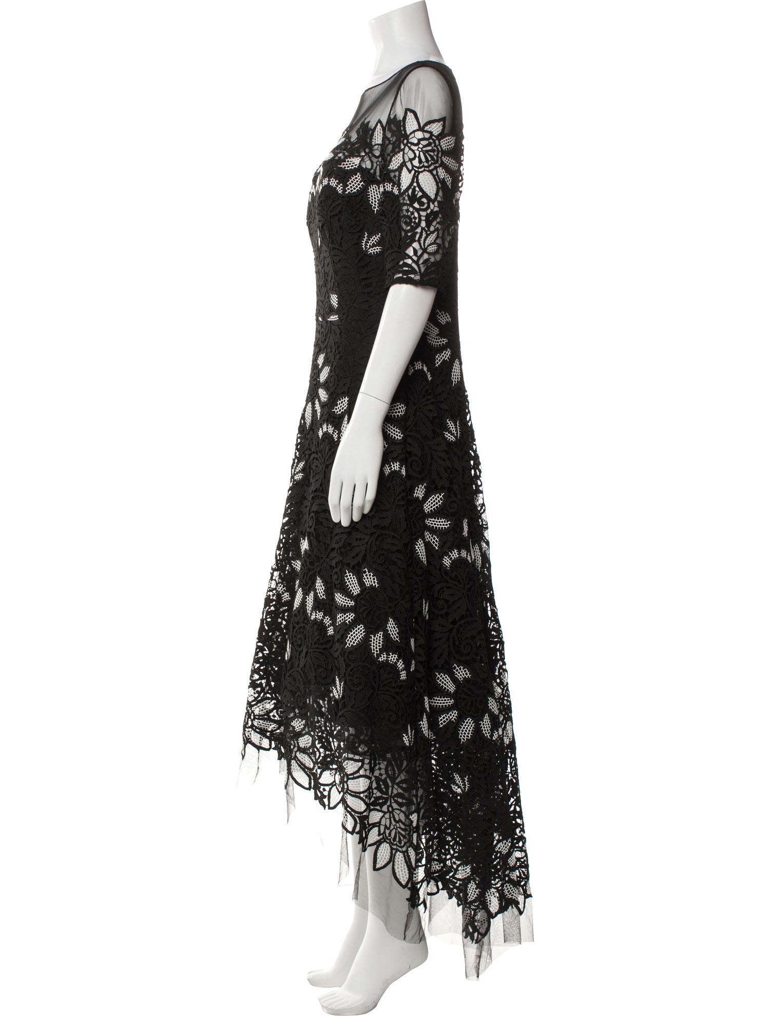 Teri Jon by Rickie Freeman Lace Pattern Long Dress w/ Tags