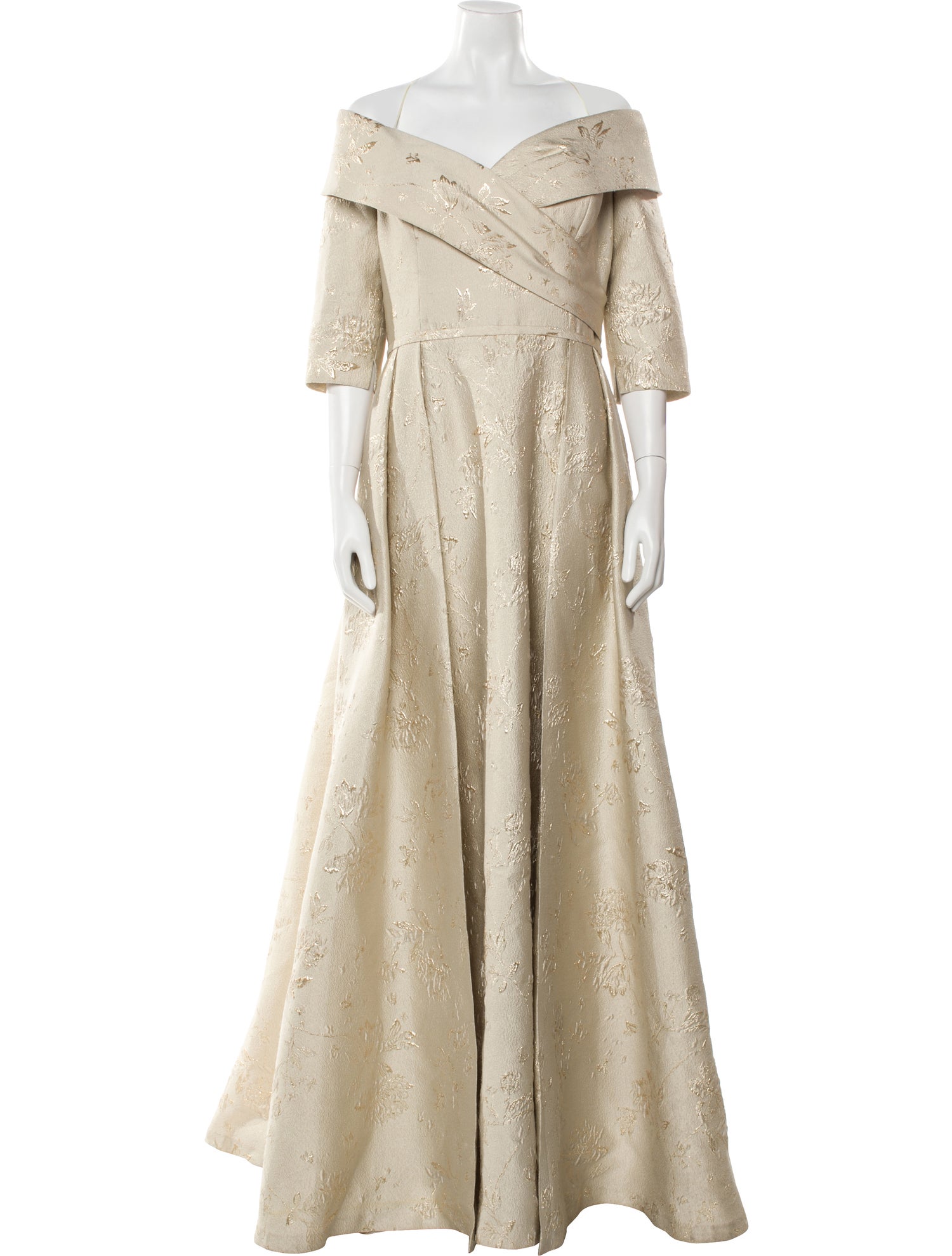 Teri Jon by Rickie Freeman Off-The-Shoulder Long Dress w/ Tags