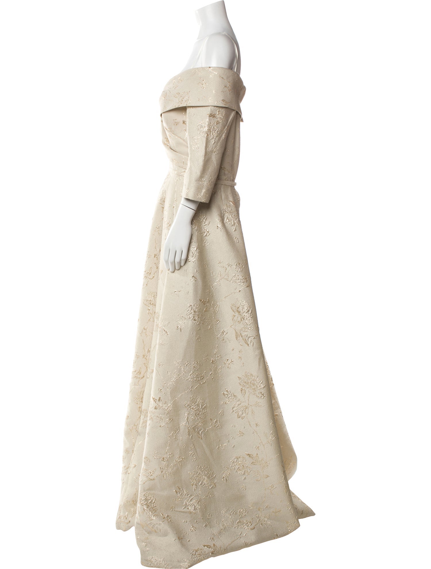 Teri Jon by Rickie Freeman Off-The-Shoulder Long Dress w/ Tags