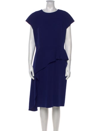 Teri Jon by Rickie Freeman Crew Neck Midi Length Dress
