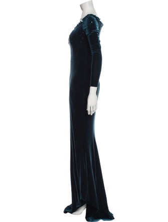 Teri Jon by Rickie Freeman Velvet Long Dress