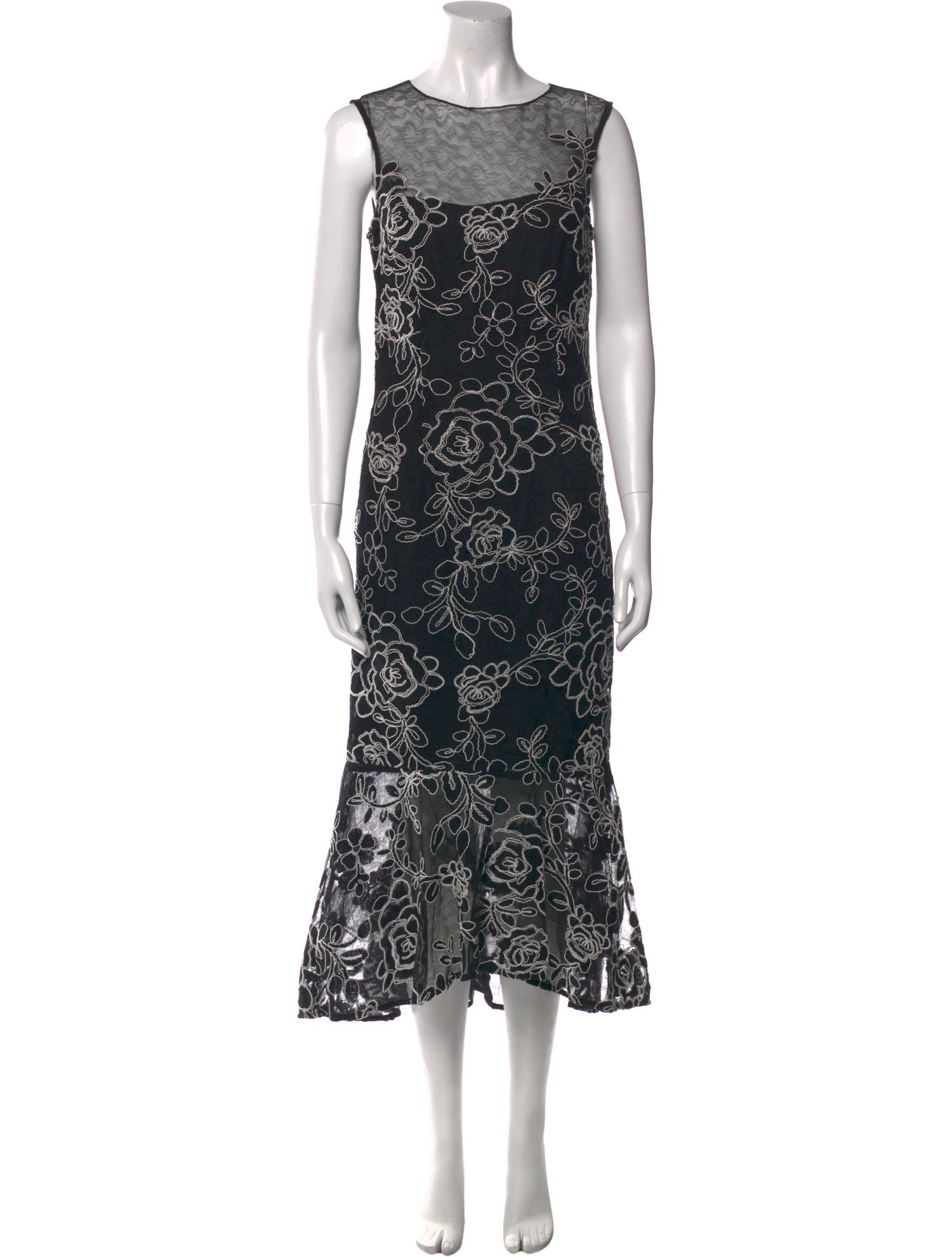 Teri Jon by Rickie Freeman Lace Pattern Long Dress