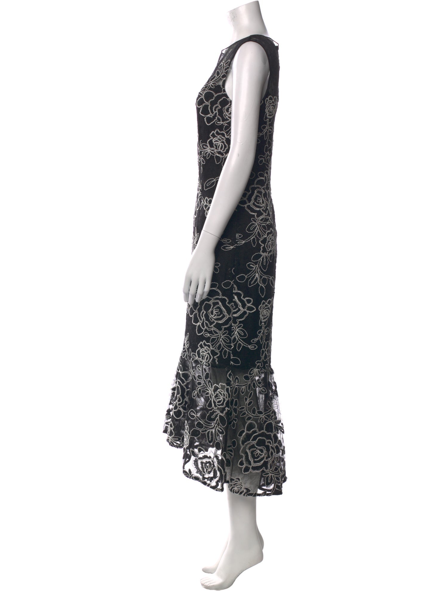 Teri Jon by Rickie Freeman Lace Pattern Long Dress