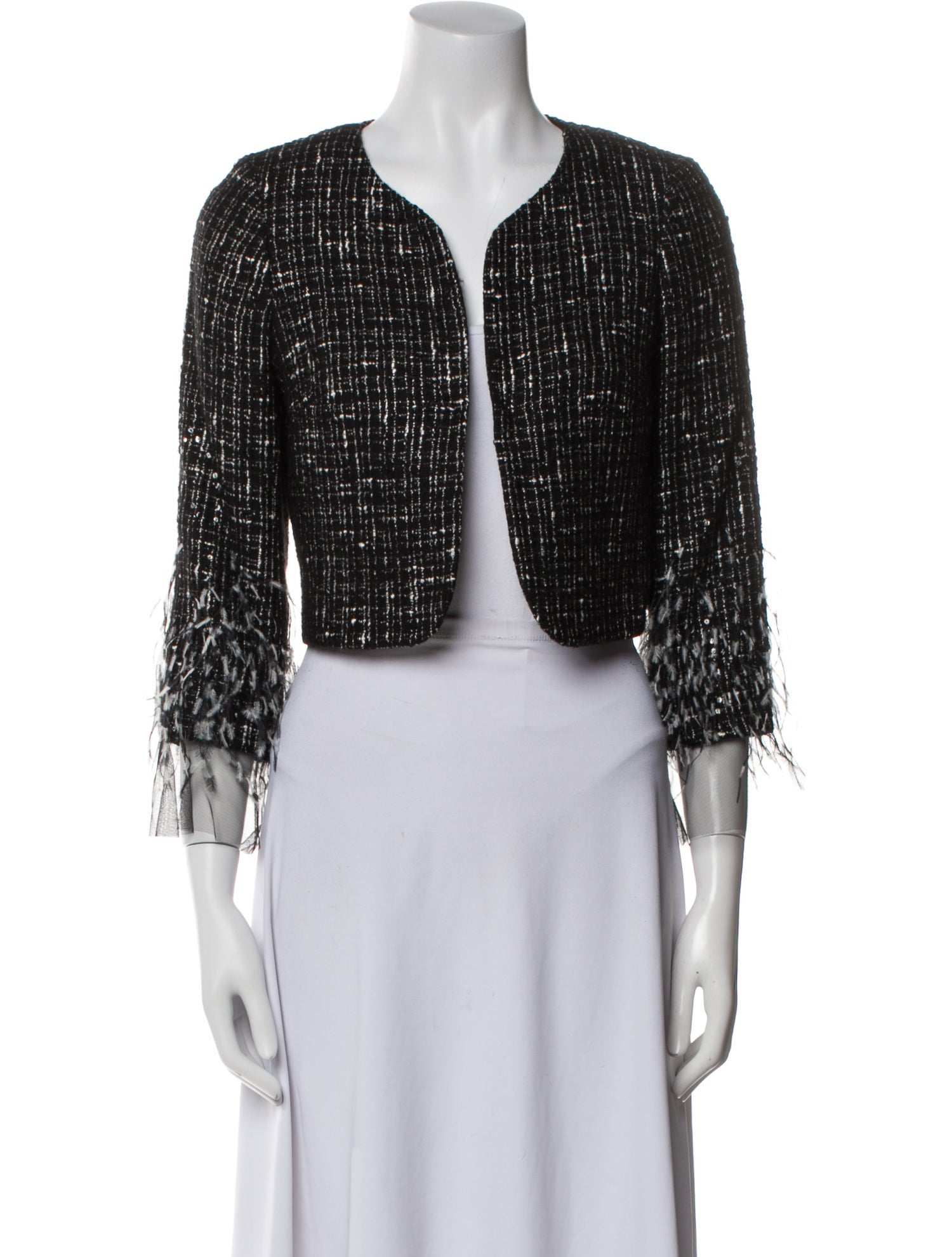 Teri Jon by Rickie Freeman Tweed Pattern Bolero