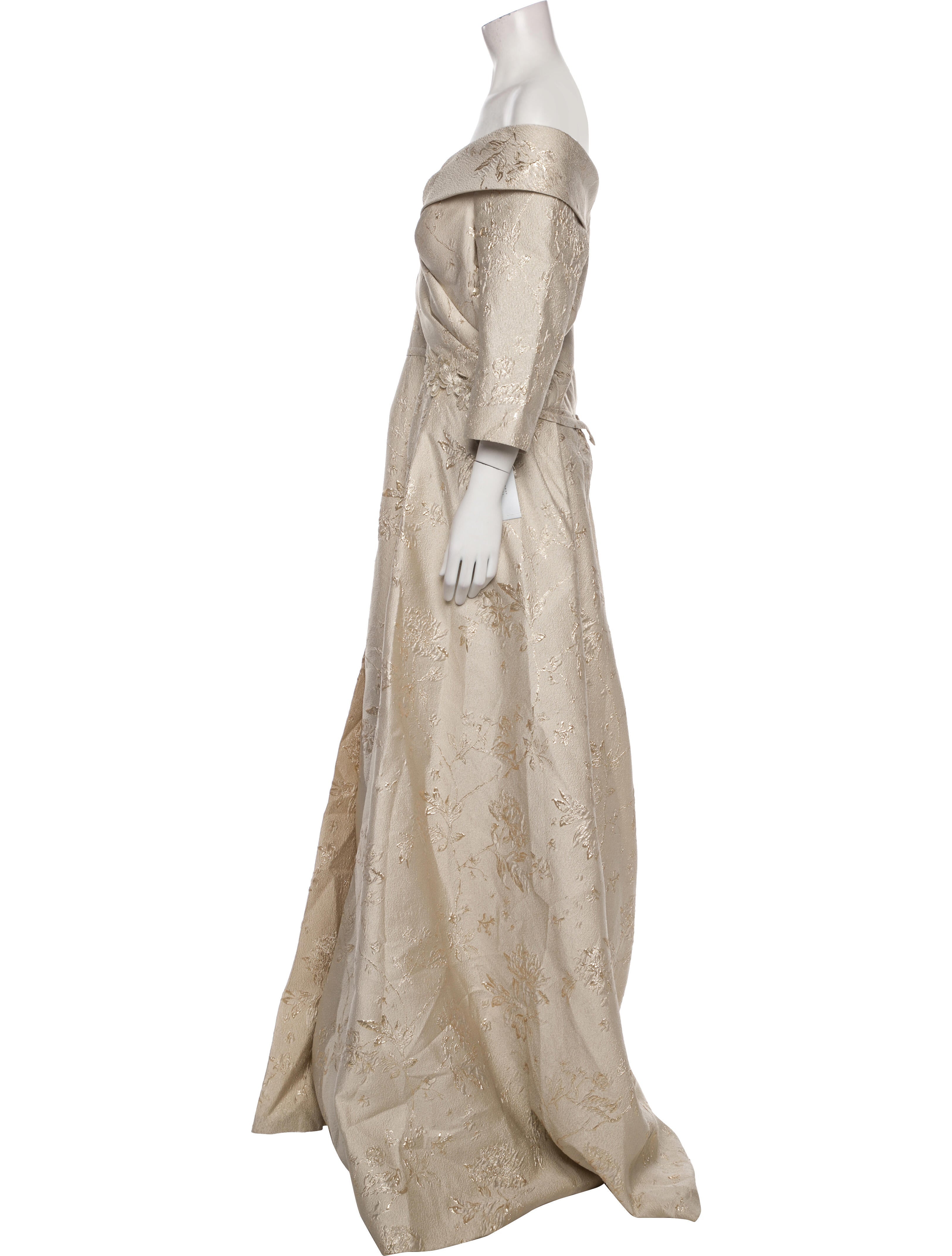 Teri Jon by Rickie Freeman V-Neck Long Dress