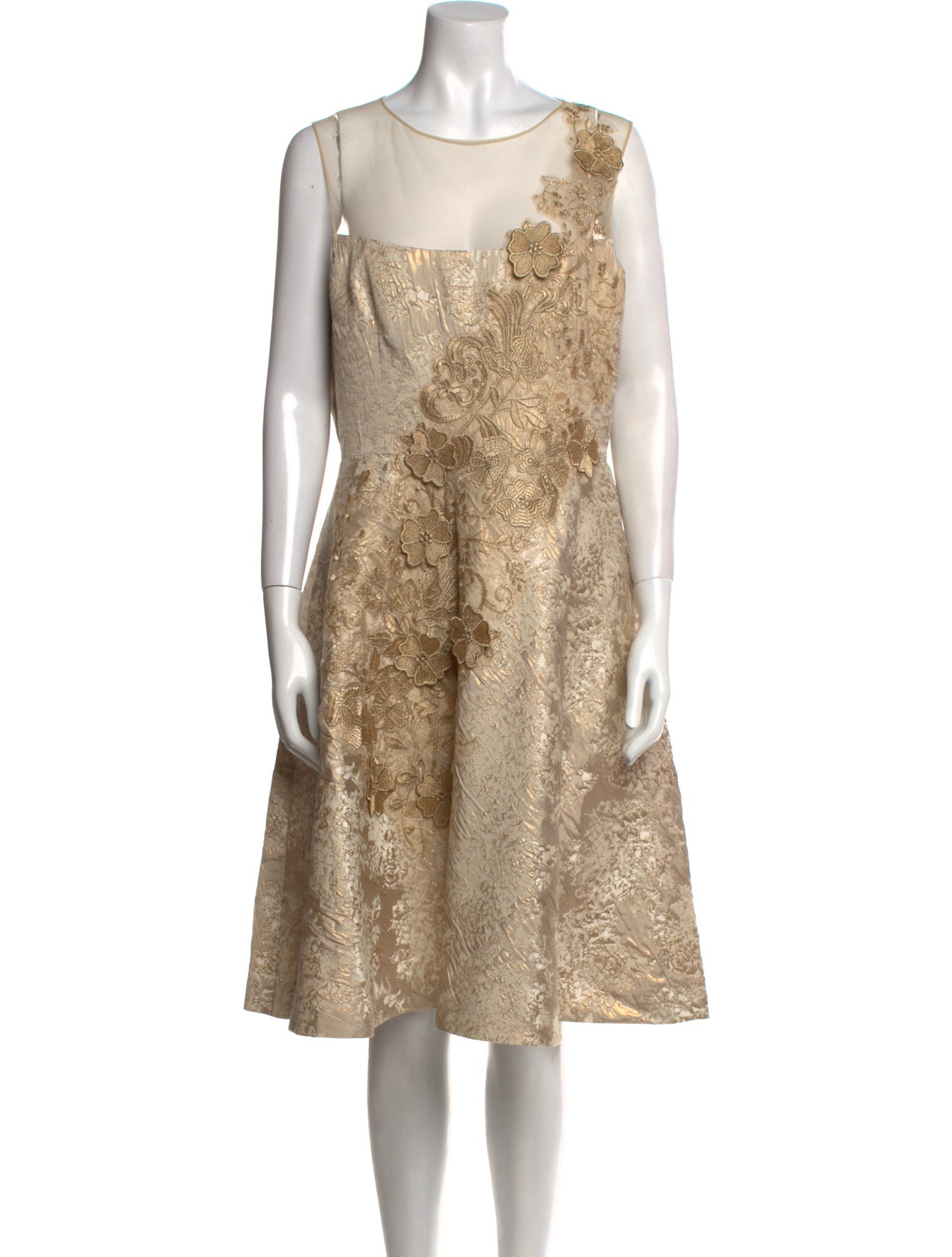 Teri Jon by Rickie Freeman Lace Pattern Knee-Length Dress w/ Tags