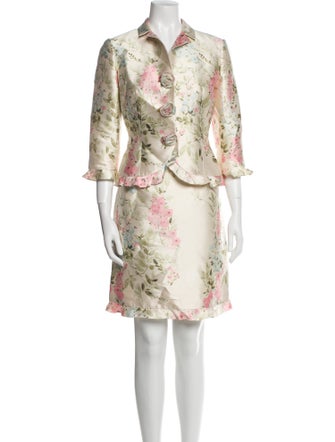 Teri Jon by Rickie Freeman Silk Printed Dress Set