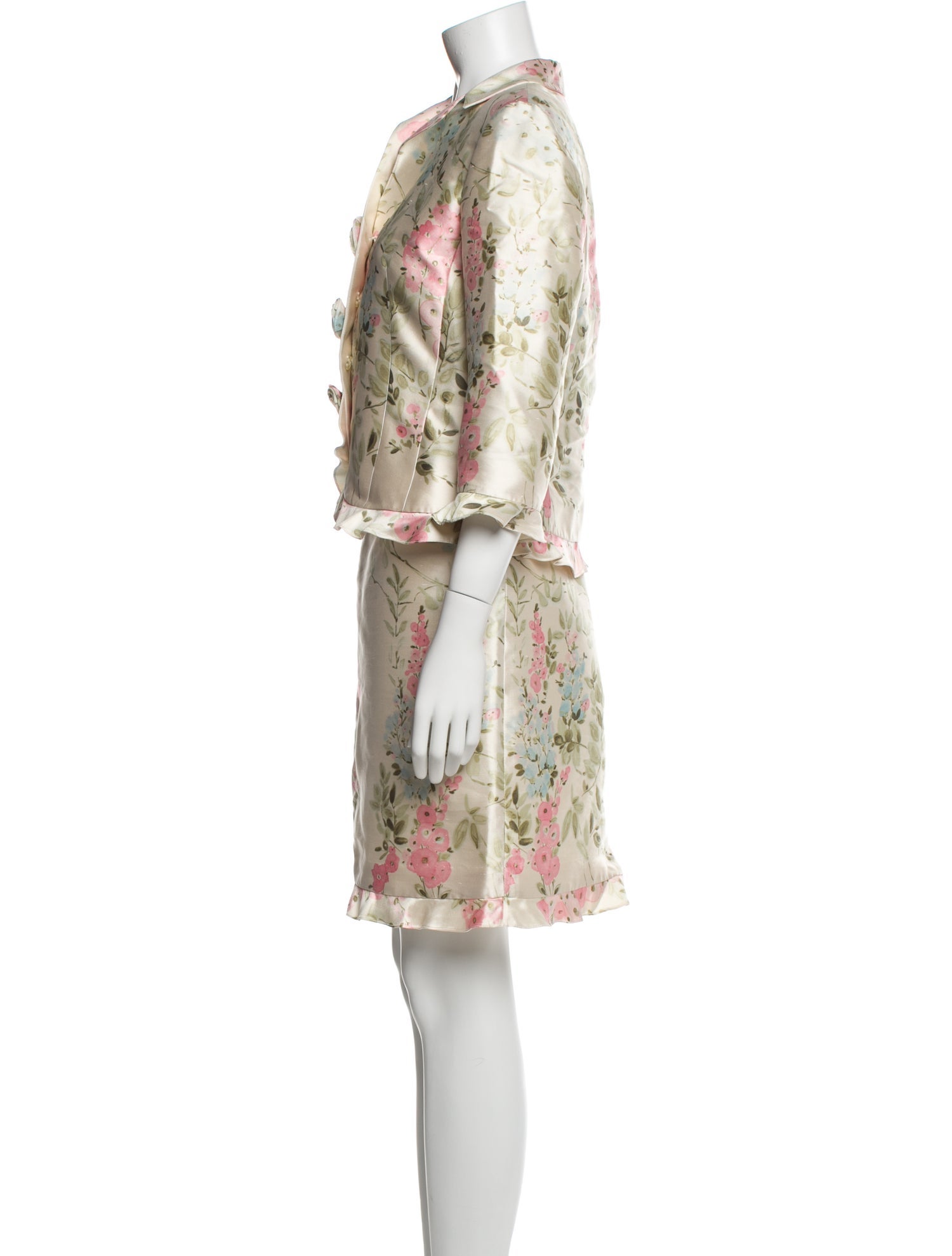 Teri Jon by Rickie Freeman Silk Printed Dress Set