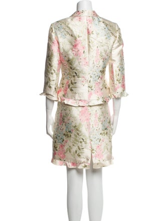 Teri Jon by Rickie Freeman Silk Printed Dress Set