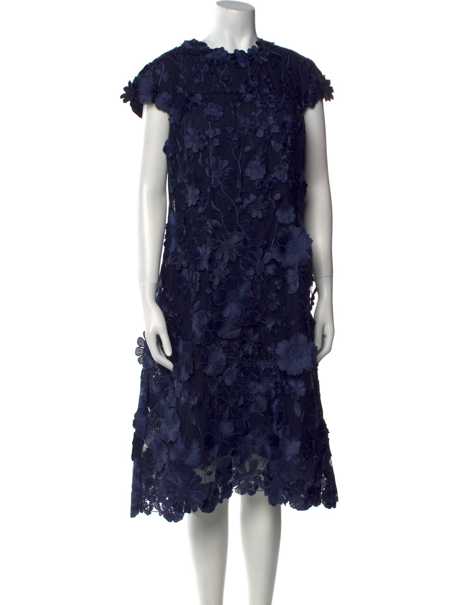 Teri Jon by Rickie Freeman Lace Pattern Midi Length Dress w/ Tags
