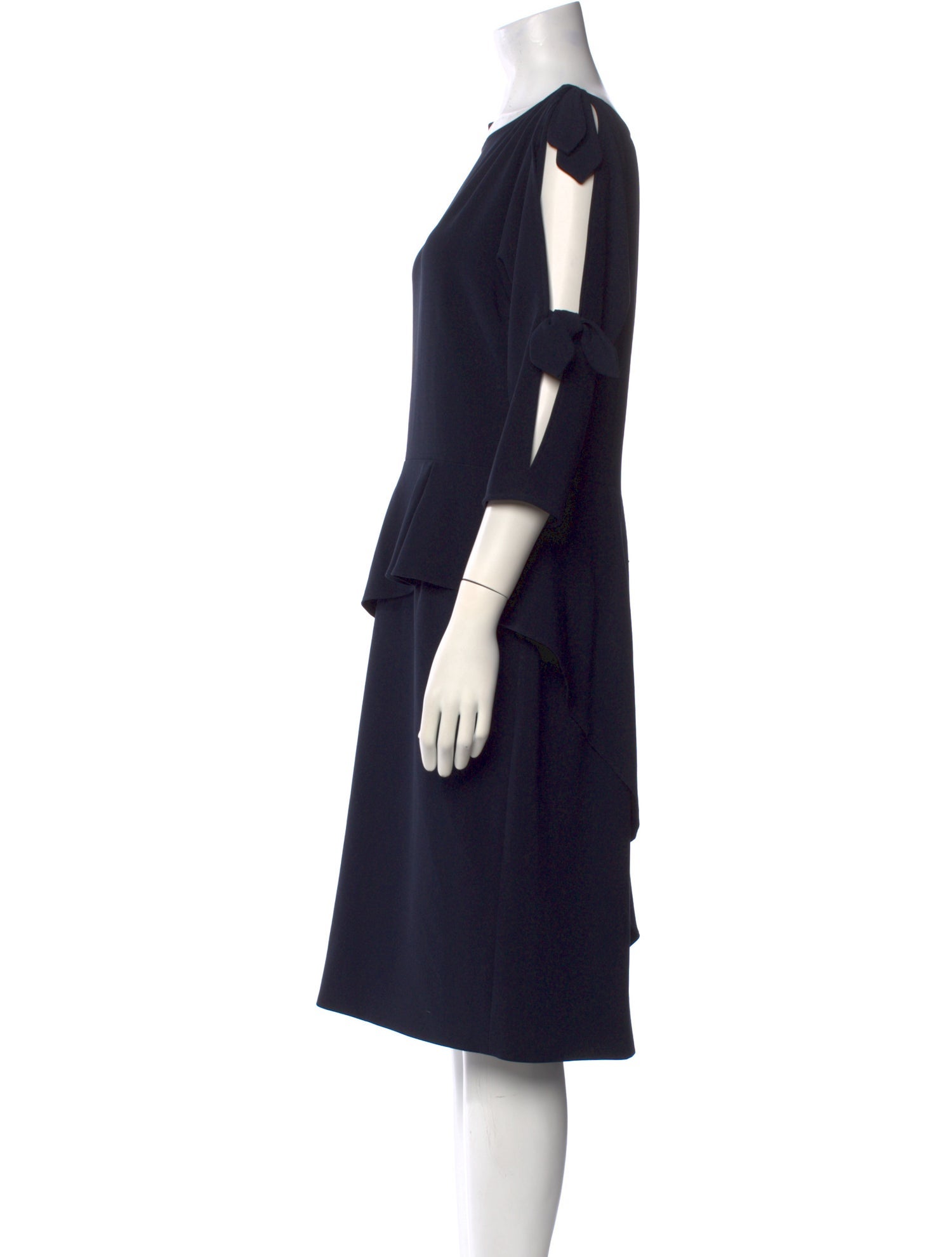 Teri Jon by Rickie Freeman Bateau Neckline Midi Length Dress