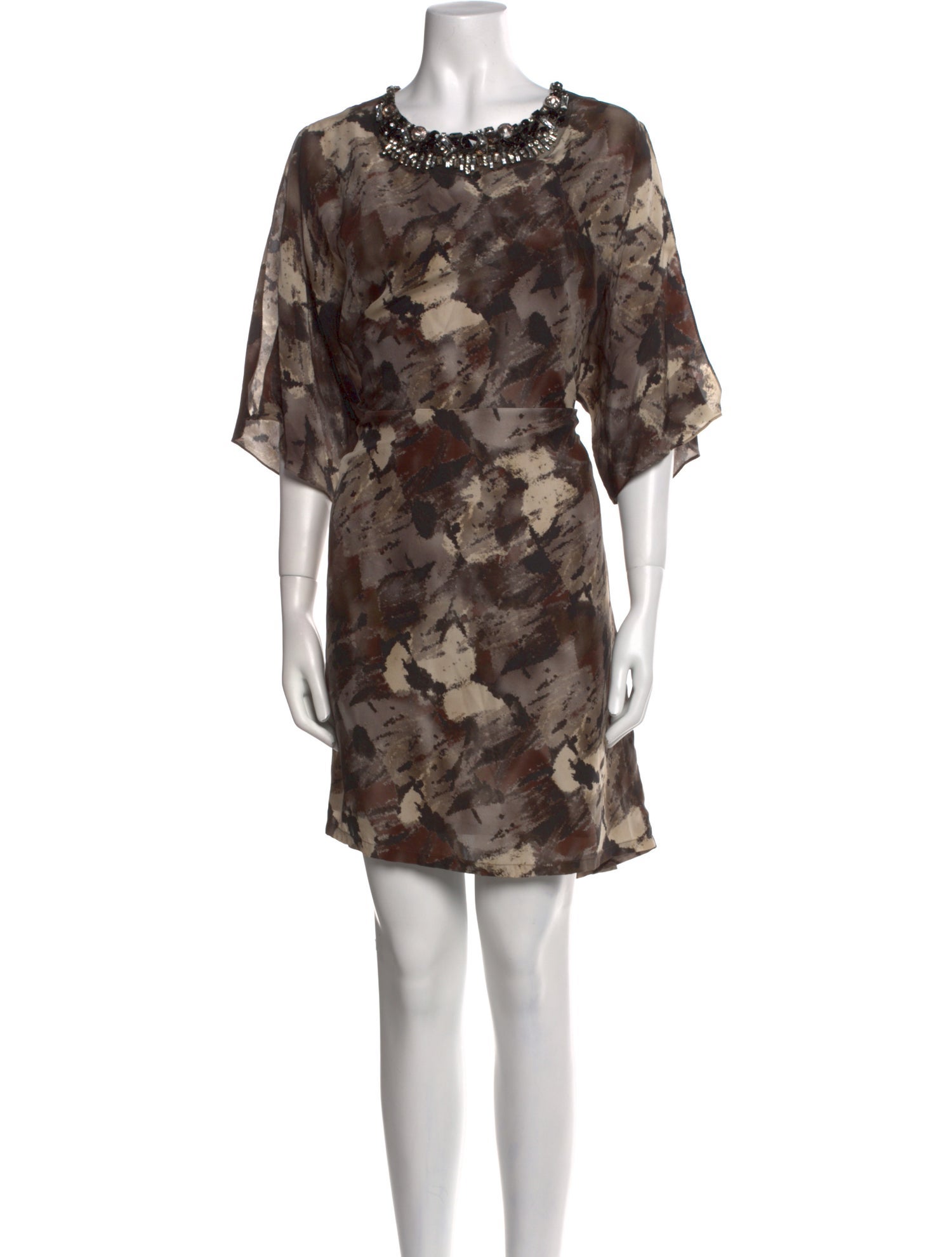 Teri Jon by Rickie Freeman Silk Knee-Length Dress