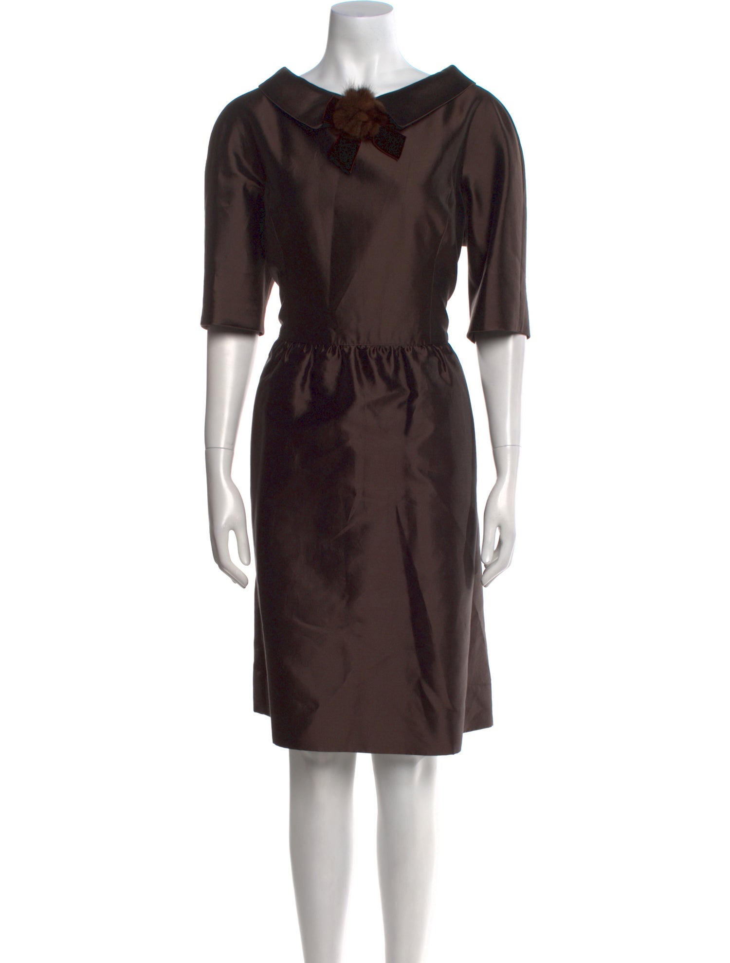 Teri Jon by Rickie Freeman V-Neck Knee-Length Dress