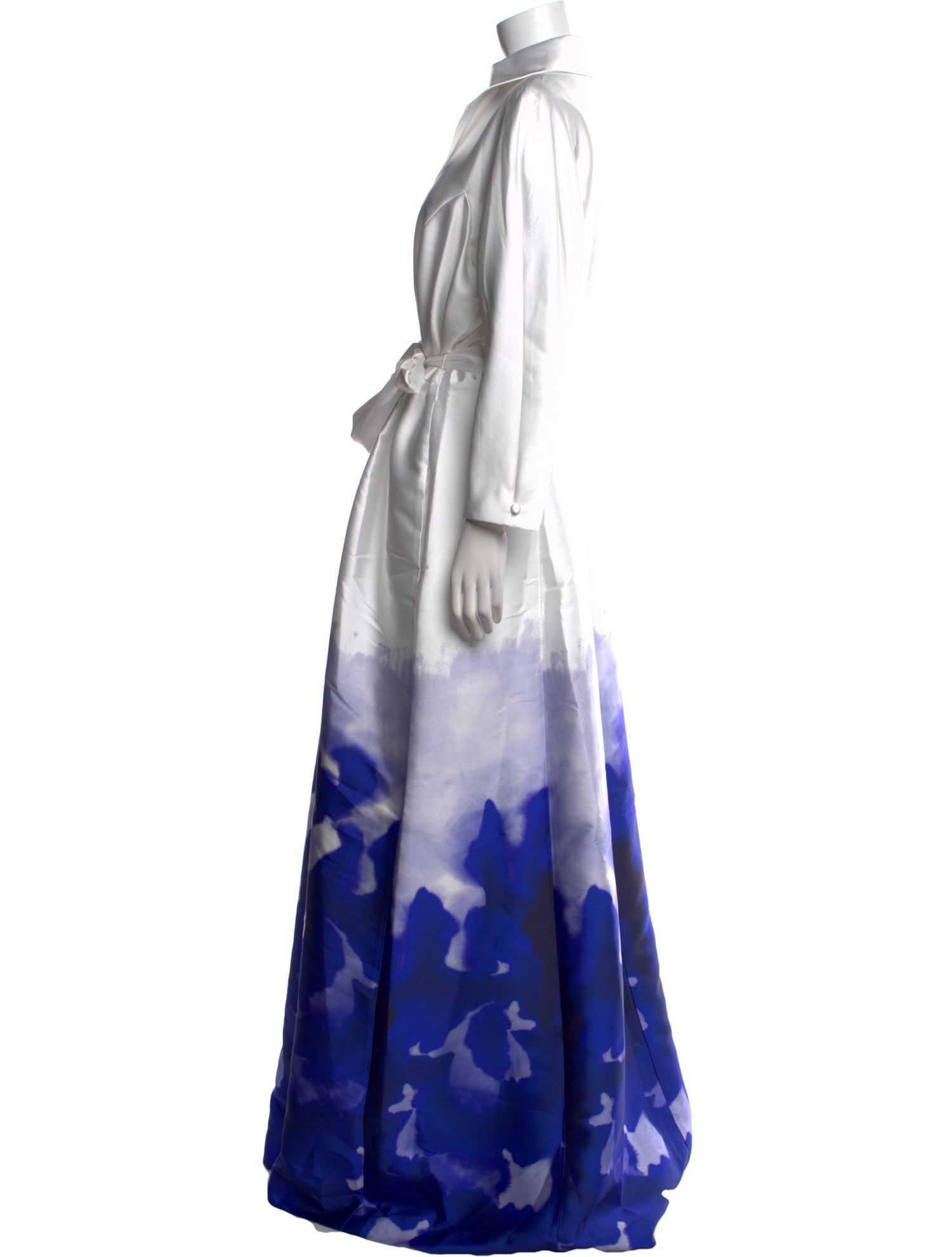 Teri Jon by Rickie Freeman Tie-Dye Print Long Dress