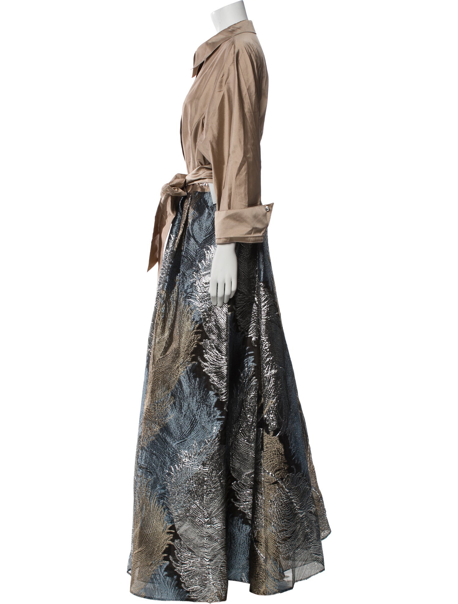 Teri Jon by Rickie Freeman Printed Long Dress w/ Tags